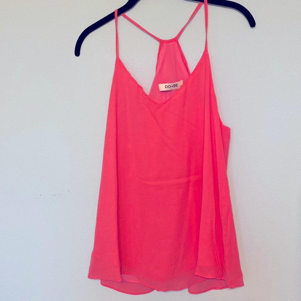 Do+Be silk like top in pink.  Size small.